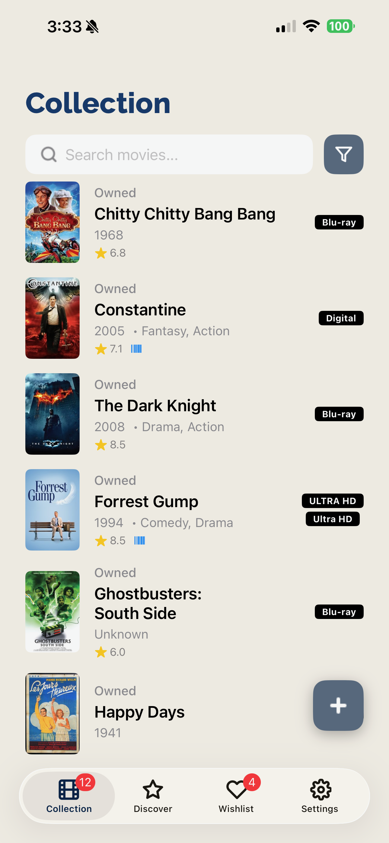Organize your movie collection with format tracking